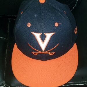 Virginia University UVA Navy and Orange Cap with Logo New Era